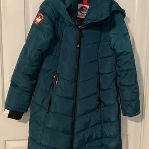 Canada Weather Gear Womans Blue Peacock Puffer Coat Size Large